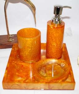 ชุดห้องน้ำทำจากเรซิ่นพร้อมที่จ่ายสบู่สำหรับบ้านสำนักงานร้านอาหารโรงแรมและคาเฟ่อุปกรณ์ห้องน้ำห้องน้ำห้องน้ำและห้องน้ำ - Product Image 1