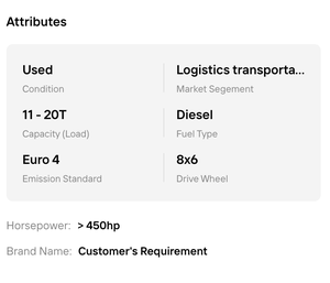 ดีที่สุด!! รถหัวลากดีเซล 6x4 ปรับสภาพใหม่ สำหรับงานขนส่งโลจิสติกส์และขนส่งสินค้า - Product Image 6