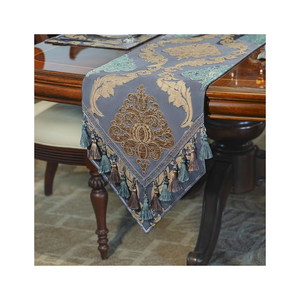 Salle à manger essentielle 100% coton géométrique brodé chemin de table rustique 220 GSM 108 pouces inde marque privée FedEx décor - Product Image 6