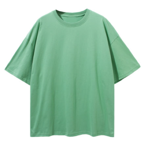 Camiseta de algodón para hombres, prenda de vestir, de alta calidad, cuello redondo, hombro caído, talla grande - Product Image 1