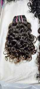 Extensiones de cabello humano indio virgen Remy recto alineado con cutícula al por mayor, máquina de doble trama, cabello natural sin procesar - Product Image 5