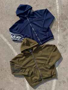 Sweat à capuche surdimensionné avec fermeture éclair, impression 3D en relief, lavage vintage de haute qualité personnalisé pour hommes, sweat à capuche Stone Work - Product Image 6