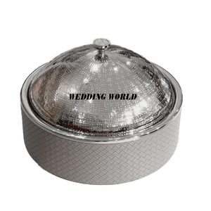 Réchauffeur d'aliments en acier inoxydable excellente qualité casserole faite à la main forme ronde cuisine décorative nouveau métal Hotpot - Product Image 2