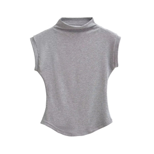 เสื้อแขนกุดเสื้อยืดสตรีผ้าฝ้าย100% สำหรับฤดูใบไม้ผลิฤดูร้อน - Product Image 1