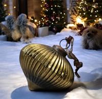 Premium Rot-Gold Weihnachtsbaum Glas-Kugel-Ornament Luxuriöse Hängedekoration |   Festliche Feiertagsdekoration für Zuhause, Party und Weihnachtsgeschenke