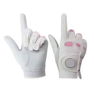 Guantes de golf de piel de oveja personalizados de primera calidad con diseño de logotipo personalizado para jugadores profesionales y uso promocional - Product Image 1