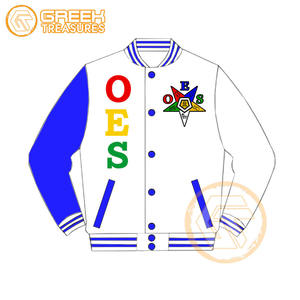 Customized Order Eastern <b>Star</b> Cotton Fleece Embroidered Varsity <b>Jacket</b> OES Breathable Quick Dry Zipper Closure Women <b>Jackets</b> - Product Image 3
