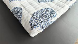 Floral <b>Waffle</b> Cotton Quilt Handmade Twin Size Bedspread - Product Image 5