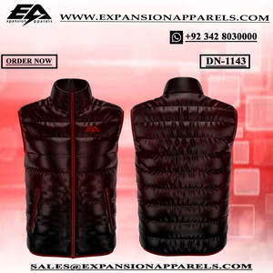 Veste universitaire lavable de haute qualité pour hommes, gilet bouffant sans manches pour l'hiver, col montant, motif fabriqué 100% polyester et coton - Product Image 5