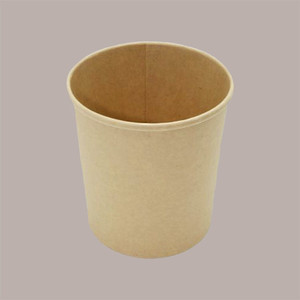 50pcs Brown 750cc Paper Soup <b>Bucket</b> <b>Lid</b> for Hot and Cold Food Use - Product Image 3