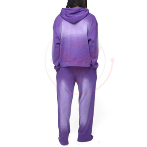Low MOQ Best Selling Men's Acid Wash Breathable Winter Hooded Tracksuits Premium Quality Contrast Color - Product Image 2