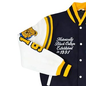 Para A & T HBCU Letterman Aggie Pride College Varsity chaqueta recubierta frontal bordado - Product Image 3