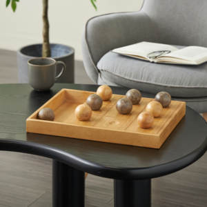 Jeu de Tic Tac Toe en bois avec neuf pièces, jeu de société classique pour le plaisir en famille, jeu d'intérieur et d'extérieur, jeu de voyage en provenance d'Inde - Product Image 5