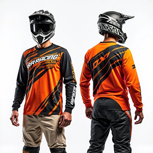 Maillot de course de motocross personnalisé pour homme, manches longues, respirant et confortable, vêtements de course automobile - Product Image 1