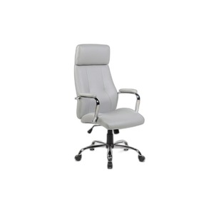 New York Grey Eco- Leather Presidential <b>Chair</b> Contemporary Design with Adjustable Height and Headrest for Home Office - Product Image 1