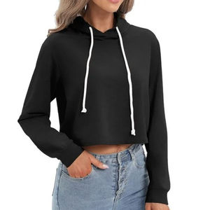 Vente en gros de sweats à capuche avec logo personnalisé pour femmes, sweat à capuche en coton pour femmes, top à capuche de grande taille, top vendu OEM - Product Image 1