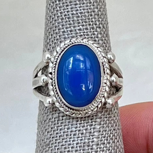 Elegant Blue Chalcedony Designer 925 Sterling Silver <b>Bridal</b> Ring Handmade <b>Wedding</b> <b>Gift</b> for Women on Valentine's <b>Day</b> - Product Image 1