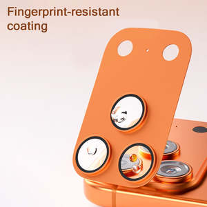 Film protecteur d'objectif d'appareil photo pour téléphone portable en PC + verre anti-empreintes digitales et anti-rayures 9H HD Armor pour iPhone - Product Image 5