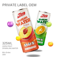 Groothandel Frisdranken - 325ml Sprankelend Water met Sap: Sinaasappel, Perzik, Passievrucht, Mango - Gratis Sample - Private Label OEM