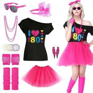 Disfraz de Hippie de los 80 para Mujer, Traje de Carnaval y Fiesta con Estilo Retro - Product Image 3