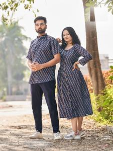 Camisa Kurti de pareja de diseñador estampado exclusivo a juego de excelente calidad para uso regular de proveedor indio - Product Image 4