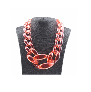 Collar de cadena de resina de diseño antiguo Moda con colgante de cadena púrpura Collar de resina de declaración en el precio más barato - Product Image 6