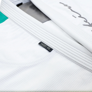 Kimono de Jiu-Jitsu Brésilien en tissu perlé 450G, blanc menthe, léger, respirant, uniforme d'entraînement, pantalon Ripstop - Product Image 3