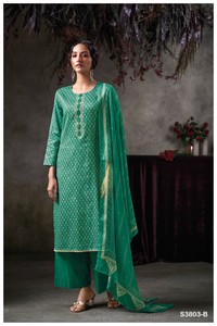 Estampado de satén de algodón Premium con bordado Colección Salwar Kameez Disponible a precio mayorista ideal para fiesta - Product Image 3