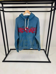 Sweat à capuche imprimé de style vintage pour hommes de haute qualité en coton lourd avec strass personnalisé sweats à capuche lavés à l'acide - Product Image 5