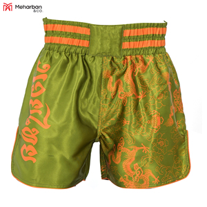 กางเกงต่อยมวยสำหรับผู้ชายดีไซน์ของคุณเองกางเกงมวยไทยขาสั้นแบบไทยกางเกงศิลปะการต่อสู้แบบปากีสถาน - Product Image 3