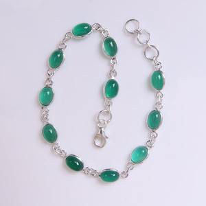 Boho Style Classical <b>Bracelet</b> Jewelry For <b>Women</b> Silver Jewelry 925 Sterling Silver Green Onyx Gemstone Handmade <b>Bracelet</b> Gift - Product Image 2