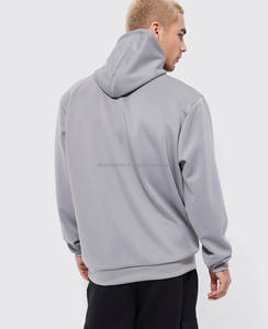 500 Gsm 100% Cotton Plain Essentials Sudadera con capucha en blanco para hombre Sudadera con capucha de peso pesado Ropa de calle de gran tamaño Sudaderas con capucha de algodón transpirable - Product Image 2