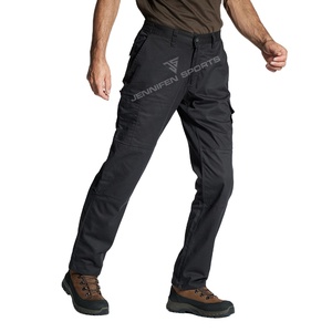 New Tactical Cargo Men Outdoor 100% Cotton Canvas Fabric <b>Elastic</b> Hiking Hunting <b>Trousers</b> Casual Multi Pocket Pants Male <b>Work</b> - Product Image 1