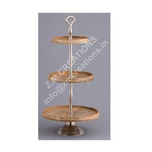 ถาดขนมหวาน3ชั้นอเนกประสงค์ไม้จานผลไม้เค้กยืนถาดขนมสำหรับการจัดเก็บและการแสดงผลที่ไม่ซ้ำกันเครื่องมือเค้ก - Product Image 1