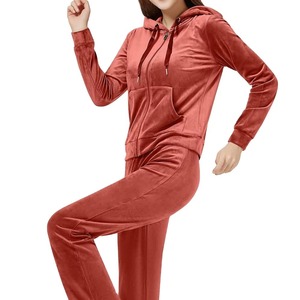 Top Selling <b>Women's</b> Summer Solid <b>Velvet</b> Breathable Sleeveless Two Piece Custom Zip High Quality Hoody <b>Joggers</b> Pant Tracksuit Set - Product Image 6