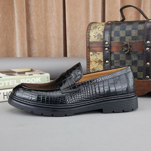 Mocassins de luxe pour hommes en cuir de crocodile véritable 100 %, faits à la main, confortables, chaussures habillées pour affaires - Product Image 4