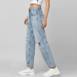 Pantalones Vaqueros Casuales para Mujer, Desgastados, Transpirables, de Frente Plano, en Varios Colores, con Tela de Lona, para la Temporada de Invierno - Product Image 2