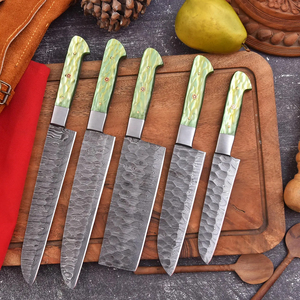 Juego de Cuchillos de Cocina de Acero de Damasco Forjados a Mano, 5 Piezas, Cuchillo de Chef de Acero de Damasco - Product Image 4
