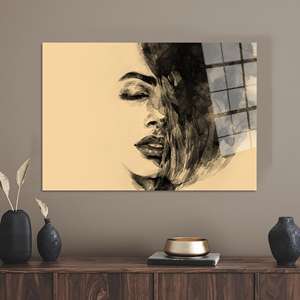 Arte Abstracto de Mujer sobre Lienzo: Decoración Moderna para Pared con Retrato, ARTE EN VIDRIO TEMPLADO - Product Image 1