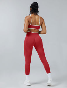 Conjunto Deportivo Informal Sólido con Logotipo Personalizado OEM para Mujer, Pantalones Cortos de Yoga de Cintura Alta, 100% Algodón, Spandex/Poliéster Transpirable - Product Image 3