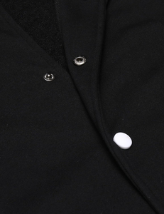 แจ็กเก็ตเบสบอลทีมโรงเรียนของผู้ชายแบบกำหนดเองแขนเสื้อหนังสีดำมีซิปสำหรับฤดูหนาว - Product Image 5