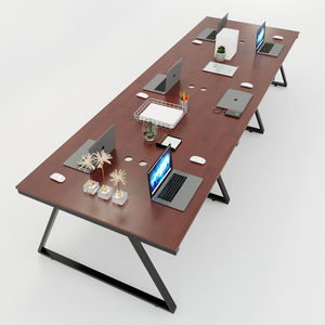 โซฟาไม้ 6 ที่นั่งทันสมัยพร้อมขาเหล็กและโครงเหลี่ยม - Product Image 2