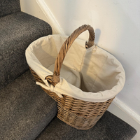 Panier d'escalier en rotin tressé à la main (en forme de L) pour organiser le désordre et maximiser l'espace sur les marches d'escalier