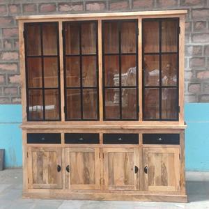 Extra <b>Large</b> Solid Mango Wood Display Cabinet Modern Farmhouse Entry Hotel Living Room Furniture Shutter Door Storage <b>Cupboard</b> - Product Image 4
