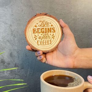 Posavasos de Madera Estilo Bohemio, Ecológico, Hecho a Mano, con Diseño Personalizado, Acabado Liso para Protección de Bebidas, Origen India - Product Image 5