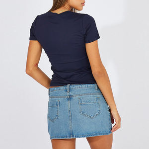 Camisetas de Verano de Manga Corta para Mujer, Elásticas, Ecológicas, Transpirables, de Secado Rápido, Cómodas, 220g, Logotipo Personalizado, 90% Algodón - Product Image 4