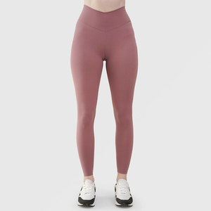 Mallas deportivas para gimnasio para mujer, pantalones de Yoga transpirables de compresión por sublimación, cintura elástica, cintura media, diseño de pierna sin costuras sólido - Product Image 1