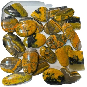 Taille libre Bumble Bee Jasper Cabochon Pierres Précieuses Naturelles Lâche Ovale Coupe De L'Inde 8mm De Hauteur - Product Image 2