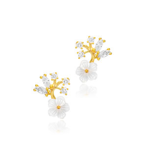 Dainty fleur Style boucles d'oreilles femmes à la mode en gros turc 925 bijoux en argent Sterling - Product Image 5