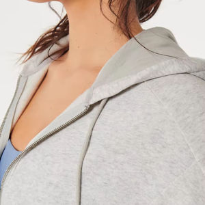 Conjunto de Sudadera con Capucha Corta Extra Grande Personalizada para Mujer, 100% Algodón, Ropa Urbana de Invierno, Fabricante de Sudaderas con Capucha - Product Image 3